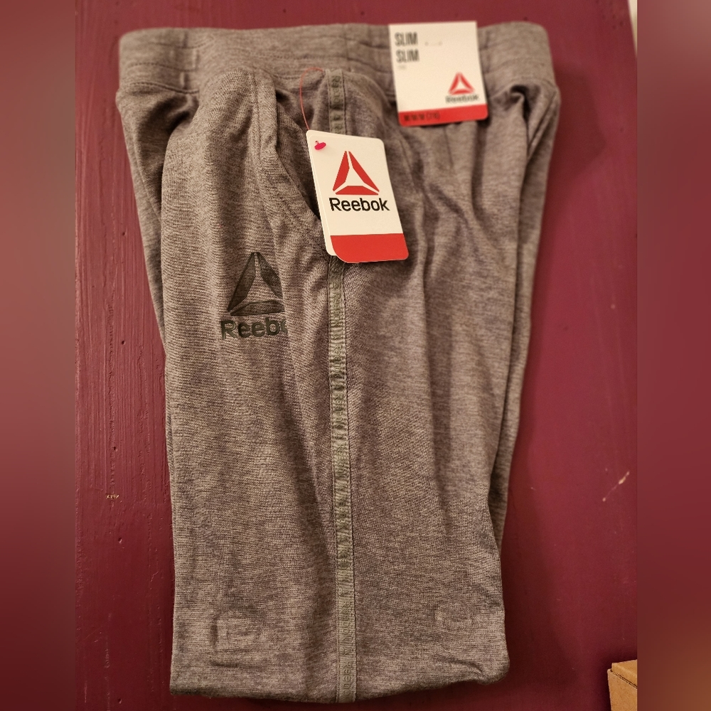 Reebok Gray  Heather Performance Jogger Girls Pants Pull On Athletic